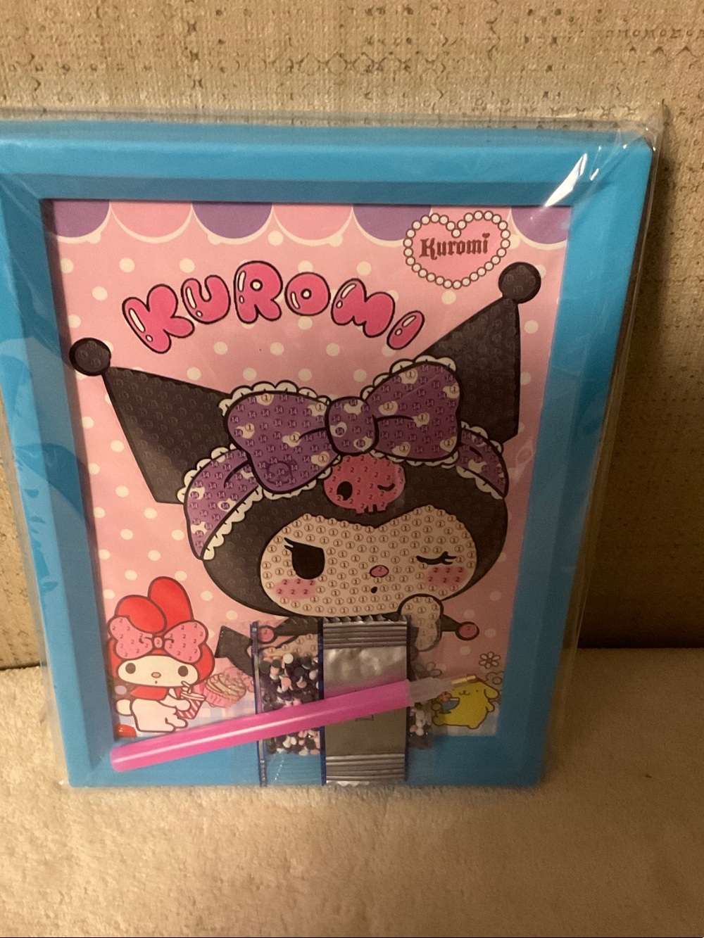 Kuromi Kids Craft Frame — Blue with Pink Accent